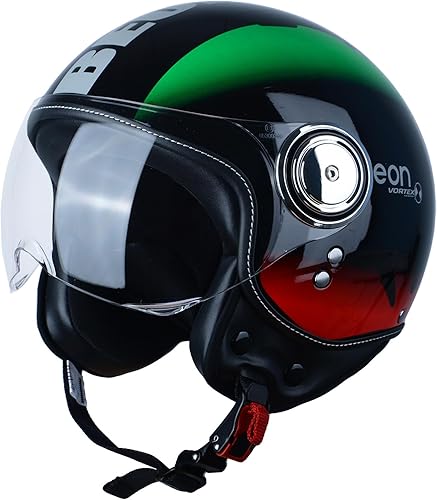 BEON Casco de motocicleta de cara abierta para adultos aprobado por DOT casco Vespa retro 34 doble visera para hombre y mujer para ciclomotor