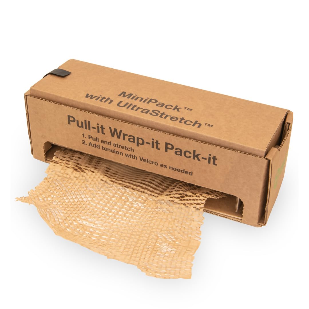 Hexcel Mini Pack Brown Honeycomb Paper Hive Wrap Void Fill Mini Pack Dispenser – 390mm x 50m expands to 80 meters