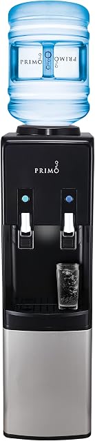 Primo Water Cooler - Bottle-Fed Deluxe Ambient and Cold Water Dispenser. Easy to set up, mains plug socket required. Ideal for home and small business use, Black Set, 27cm x 30cm x 93cm (676066)