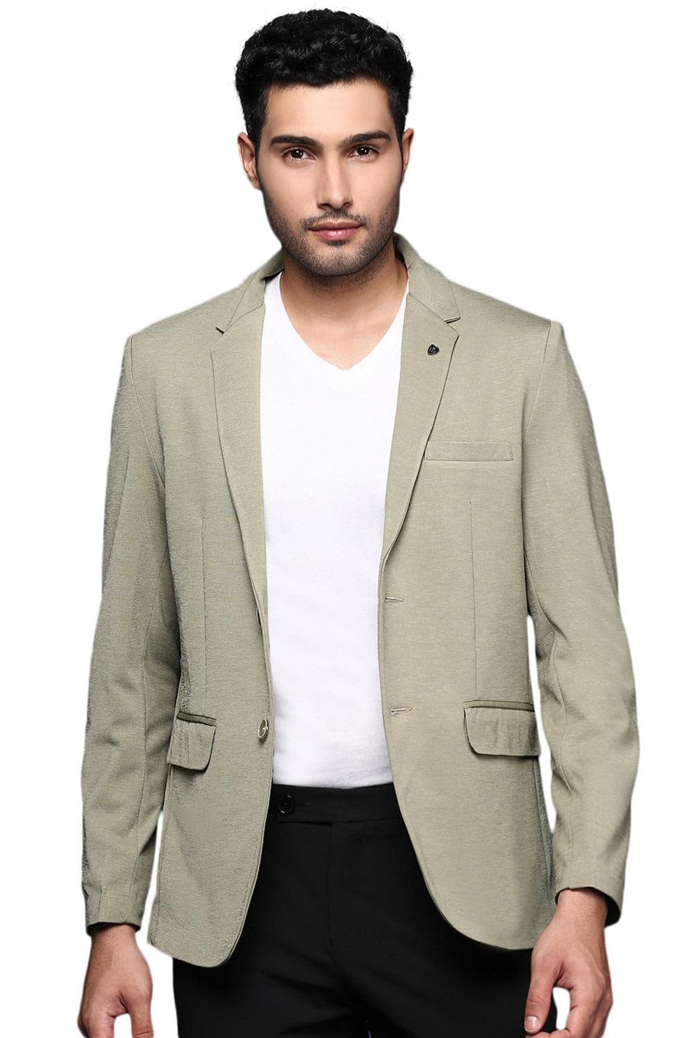 showoffff Men Solid Single Breasted Casual Blazer | Notched Lapel Full Sleeves Cotton Blazer for Mens | Slim Fit Regular Length Blazer for Men's-picture-28