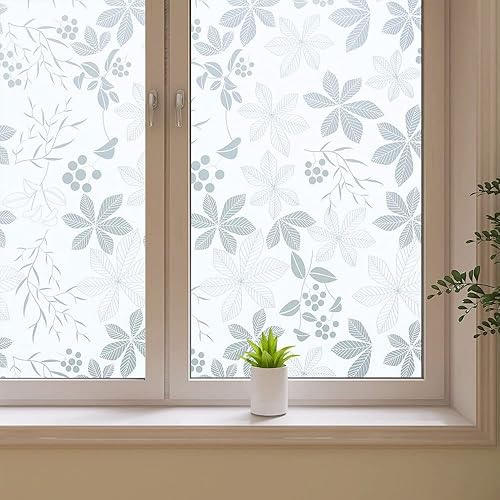 Película de hoja blanca para ventana, película de privacidad esmerilada, calcomanías decorativas de vinilo para ventana, adhesivos estáticos, sin