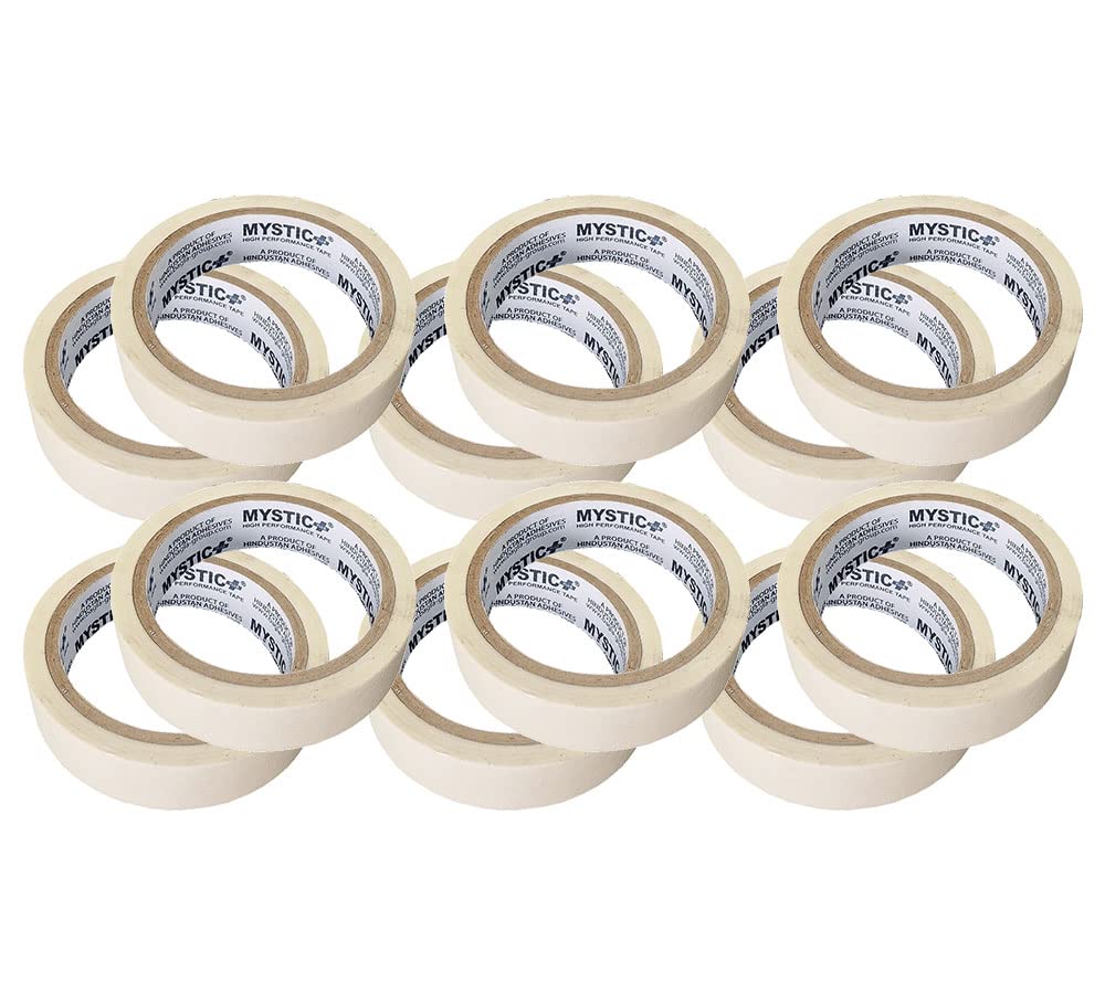 MYSTIC masking Tape 24mm X 20M Pack of 12, 1 Inch Masking Tape for Drawing, Painting, Carpentering, Tailoring, Denting & painting, DIY crafts, Designing, Model making, and Fabrication. (B0C49W77PB) Amazon Price History, Amazon Price Tracker