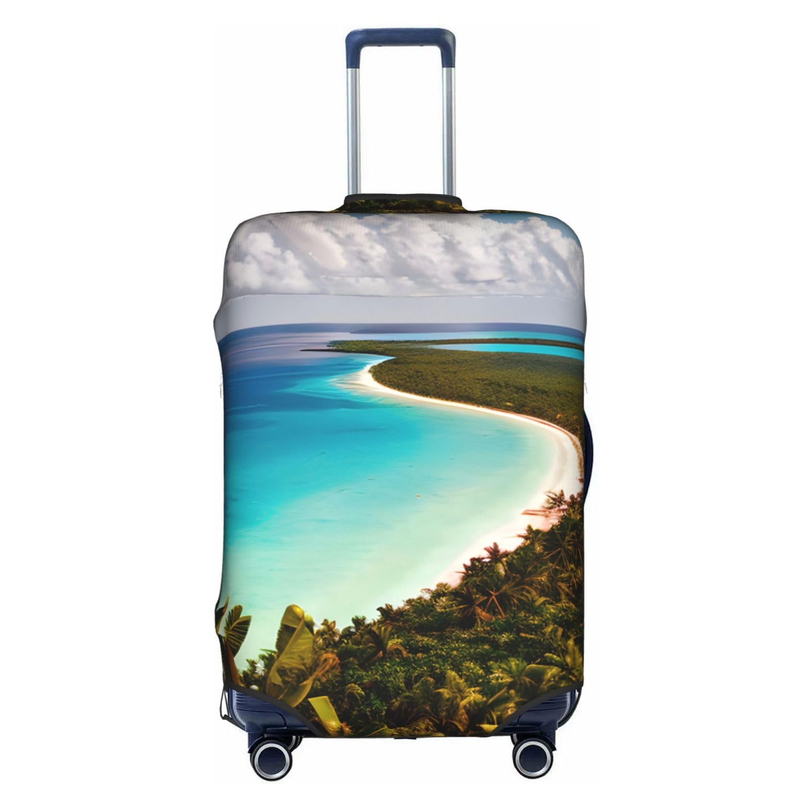 Housse de protection pour bagage Cuba blanche en polyester lavable taille L - 8