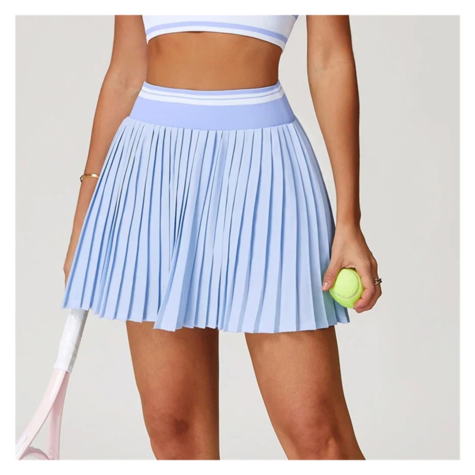 Tennisrock Damen Sommer Anti-Glare A-Linie Plissee Yoga Shorts Röcke Frauen Hohe Taille Sport Fitness Rock Gym Workout Sportswear
