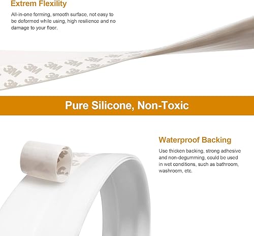 Miniatura 5 de Door Draft Stopper Under Door Draft Blocker Insulator Door Sweep Weather Stripping Noise Stopper Strong Adhesive 39'' Length, White, 45, 1.77x39.37