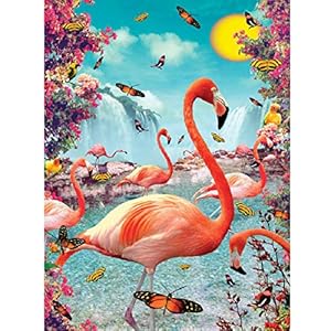 MXJSUA 5d Diamond Painting Kits Full Ronde Drill Strass Foto’s voor Home Wall Decor 30x40cm Vlinder Flamingo