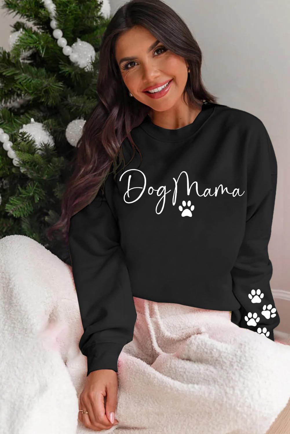 KNEYATTA Dog Mom Sweatshirt Women Dog Lover Sweatshirt Funny Graphic Fall Sweatshirts Mam Pullover Tops - Image 2