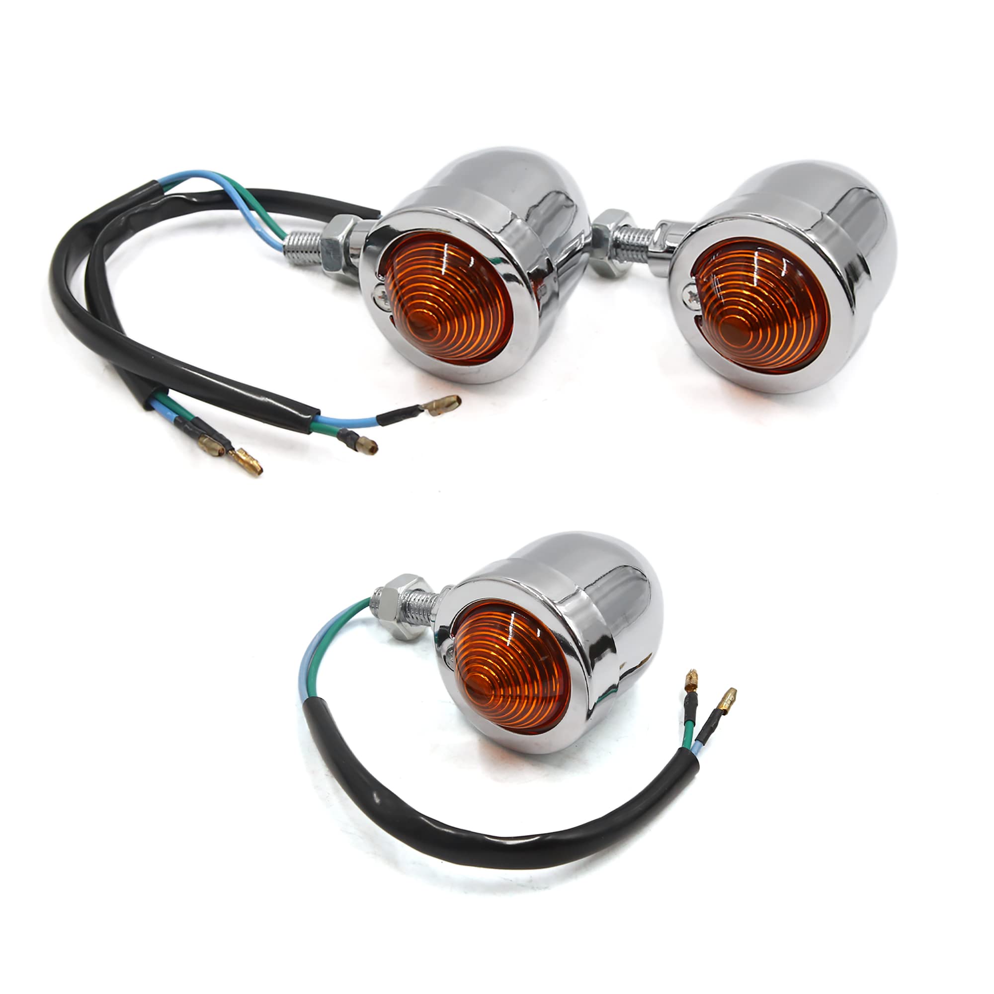 Amazon.com: uxcell 2Pcs Yellow Light Chrome Motorcycle Turn Signal