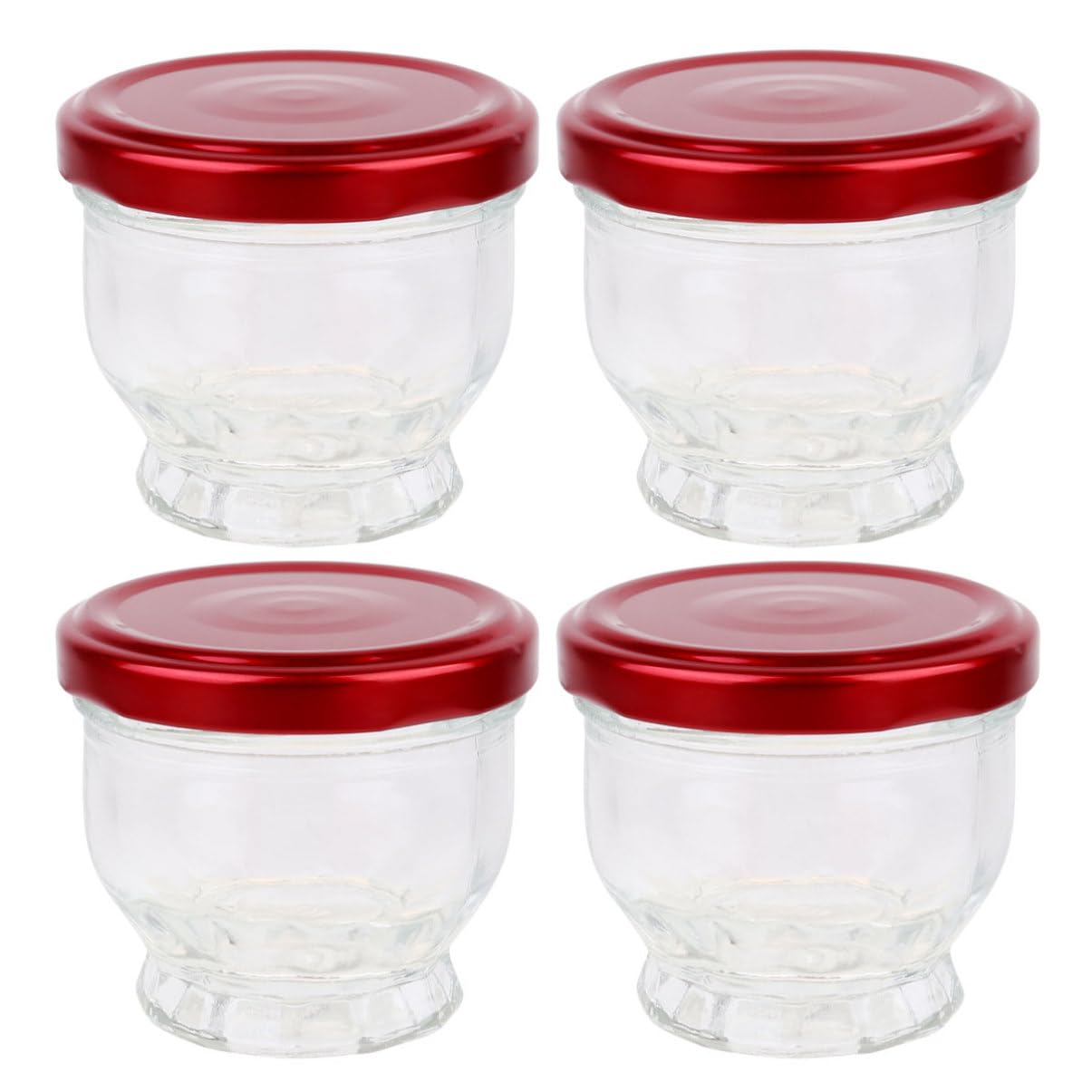 Ciieeo Cute Mini Honey Jars 4 Pack Glass Dessert Jars Lids Ideal for Pudding Yogurt and Small Portion Storage
