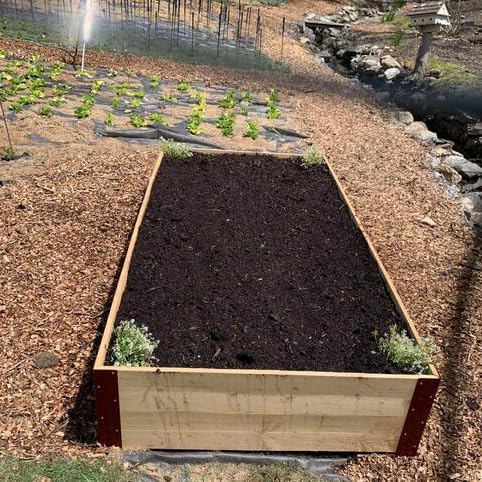 Miniatura 6 de Hi-Flame Juego de cuatro soportes elevados para esquina de jardín para cama de 20 a 24 pulgadas, color Annatto