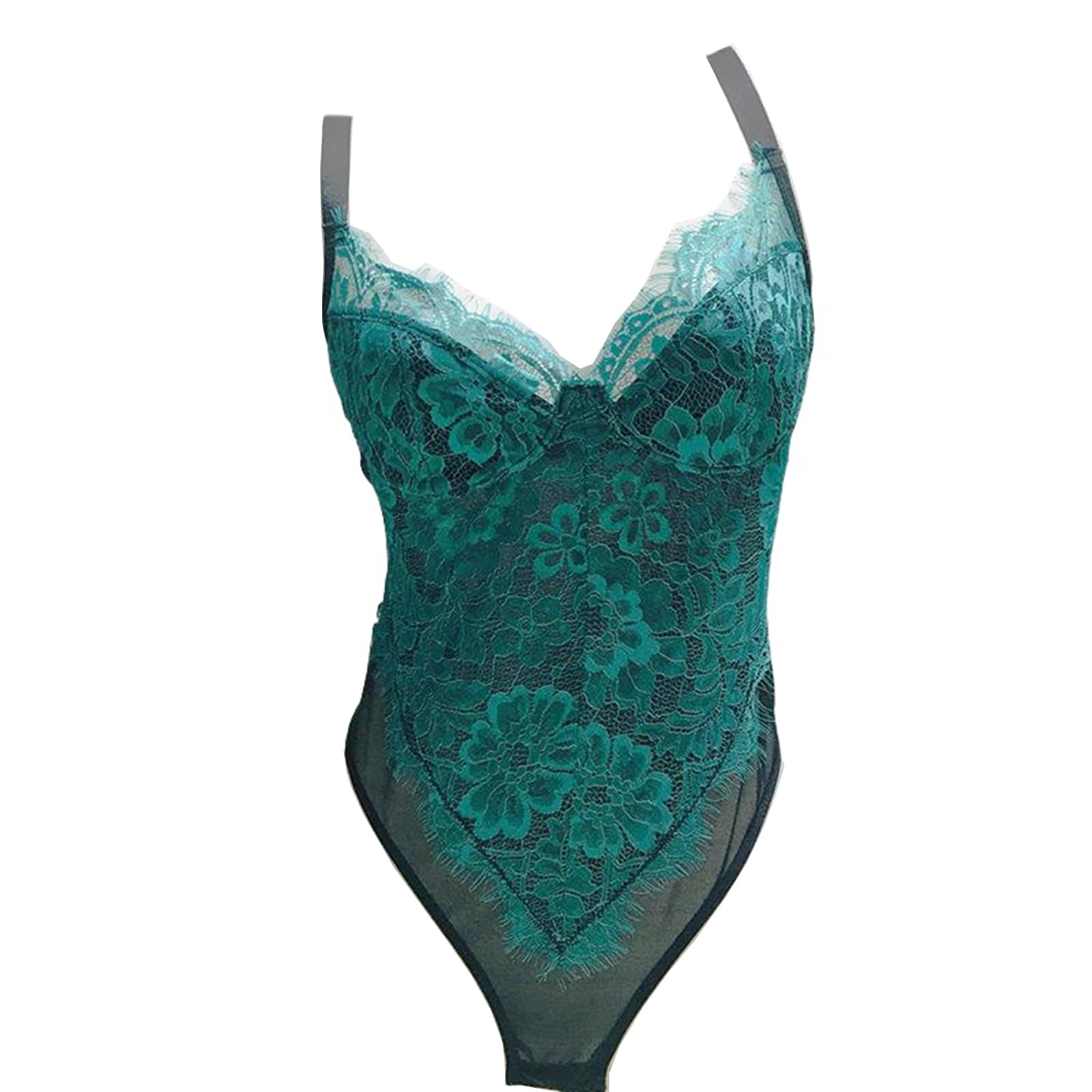 LYGBAOFUL Spitzen-Body für Damen – rückenfreier Tanga-Body