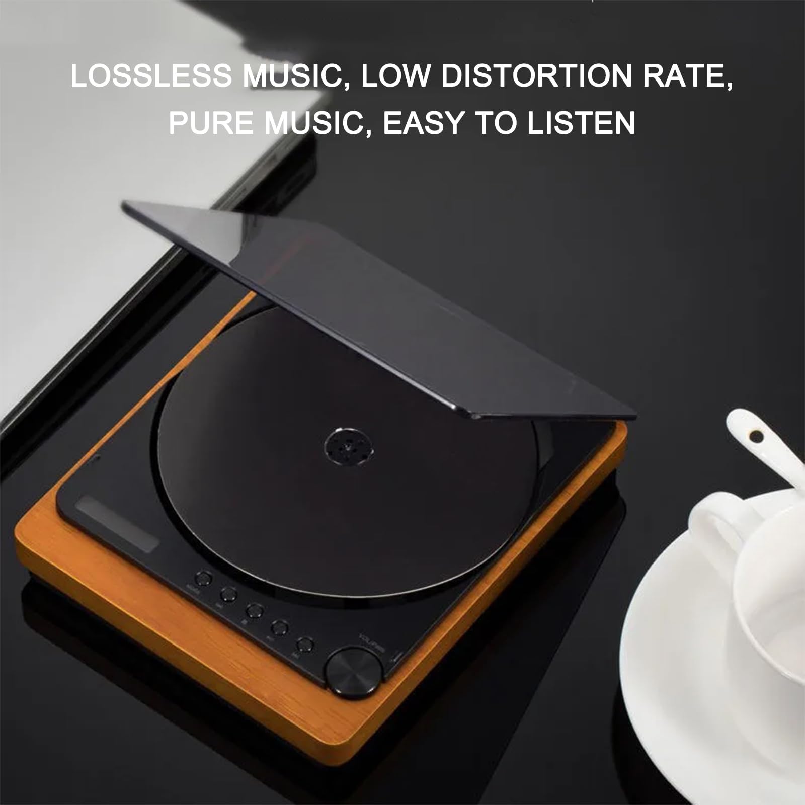 Lettore CD con altoparlanti Bluetooth, modalità USB, uscita ottica e display LCD per l'intrattenimento audio domestico