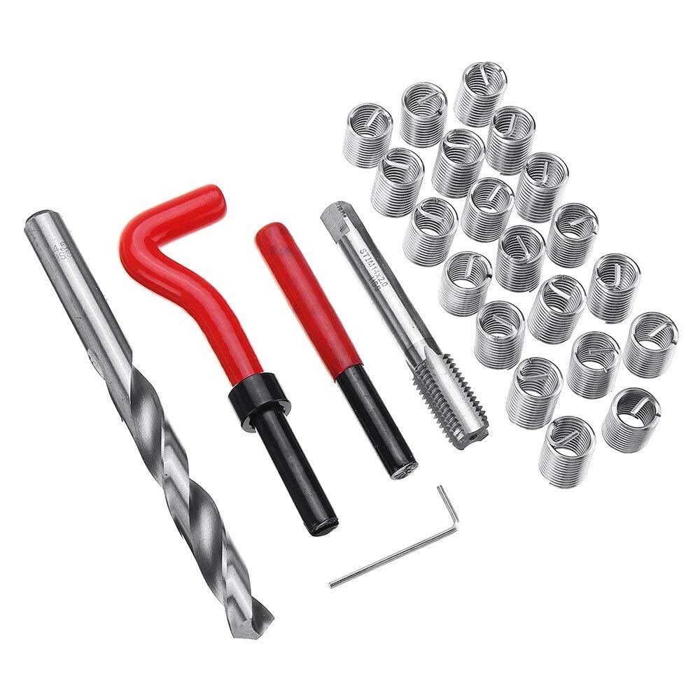 Kit réparation de filetage M14 taraud hélicoil 25 pièces pour restauration filets