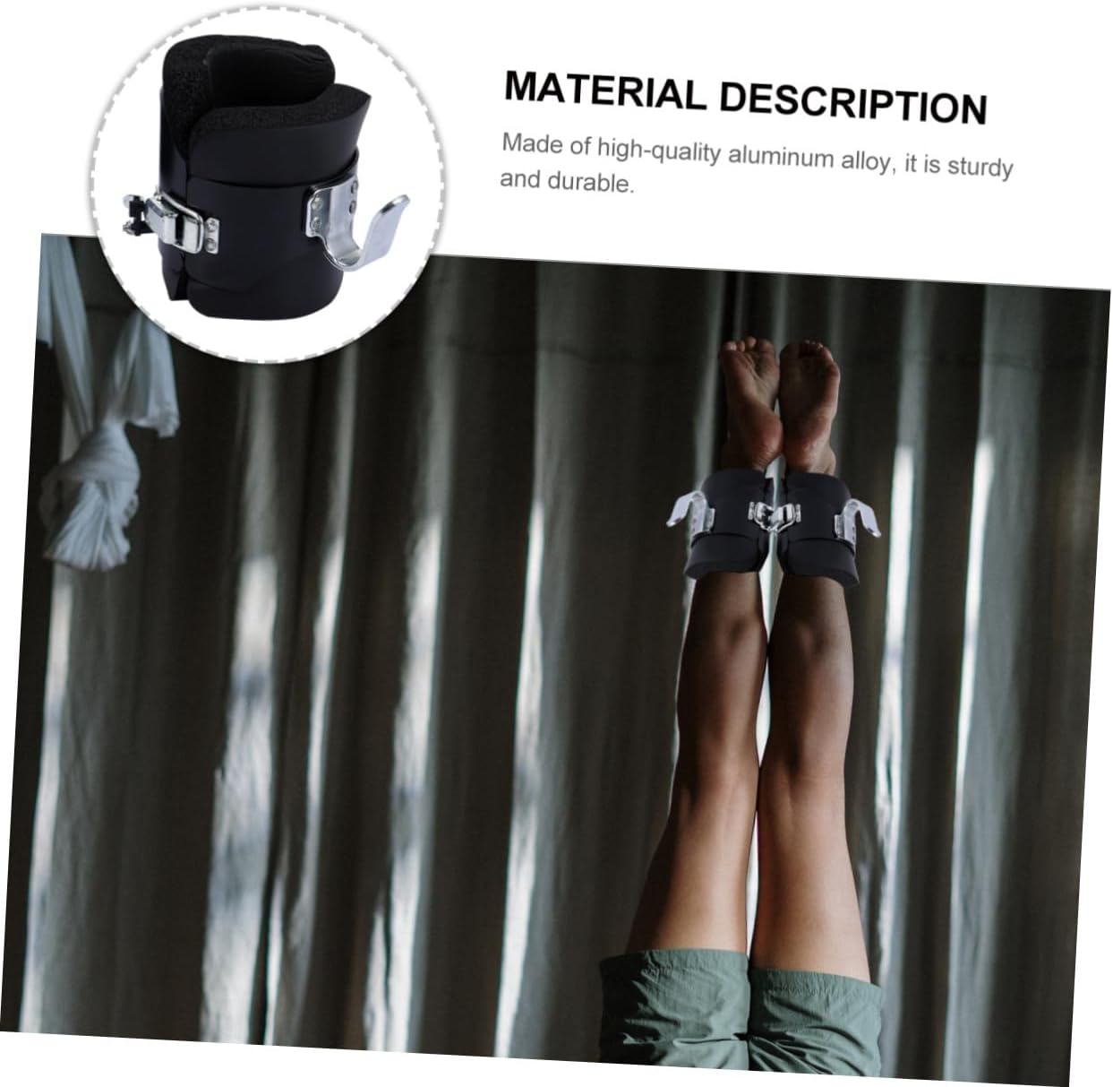 Gravity Boots Inversion Therapy Device with Buckle Adjustable Ankle Support Hanging Exercise Equipment for Home Gym and Back Relief