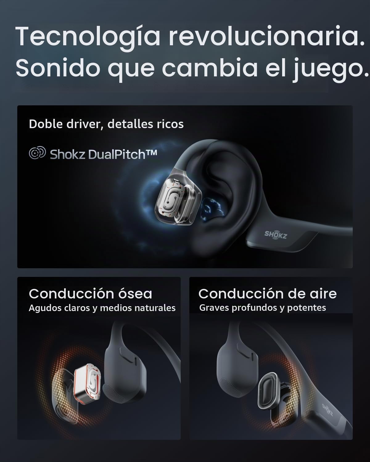 SHOKZ OpenRun Pro 2 - Auriculares deportivos de conducción ósea de oreja abierta, con diadema, resistentes al sudor, auriculares de entrenamiento, seguros, inalámbricos, ajuste cómodo, graves