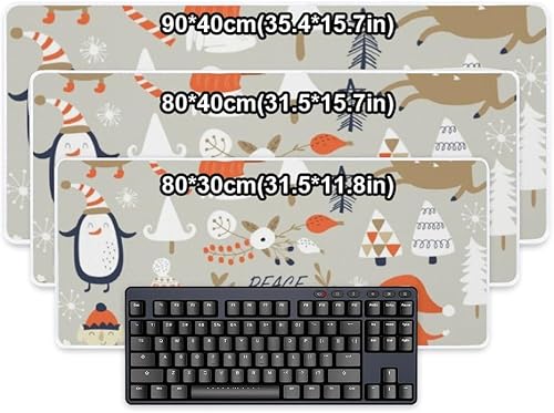 Miniatura 2 de Cute Festive Holiday Mouse Pad Large Gaming Mousepad with Non- Slip Rubber Base Smooth Face Keyboard Pad Mouse Pads for Desk Accesorios para Oficina