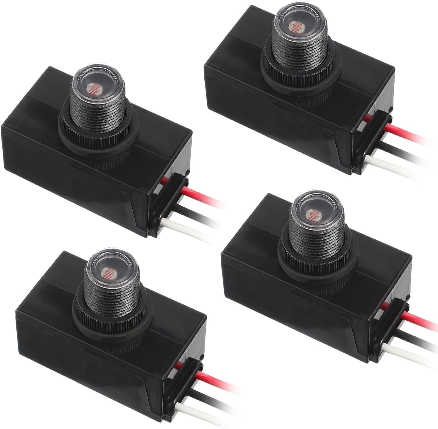 4 Pack Dusk to Dawn Sensor 120-277V Photoelectric Switch Photocell Light Sensor Hardwired Post Eye Light for Most Outdoor Lighting Fixtures