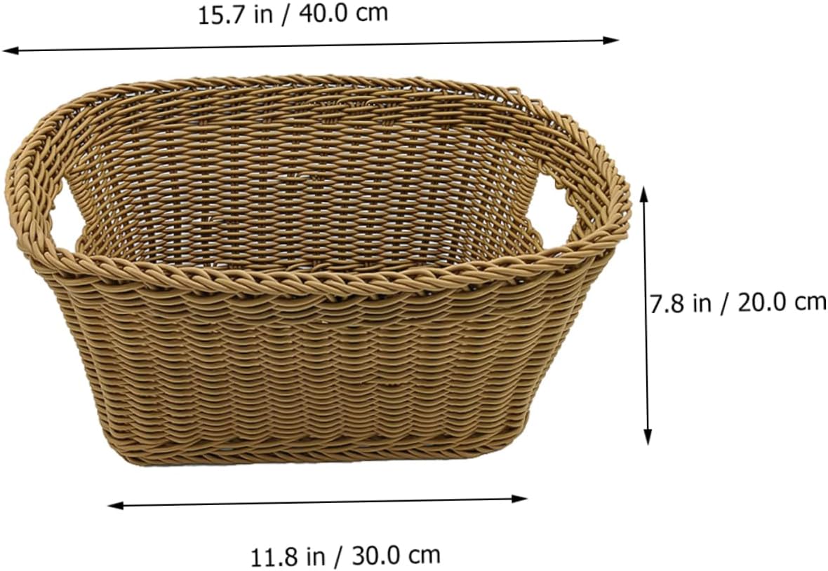 1pc Rattan Woven Laundry Hamper Storage Basket for Dirty Clothes Portable Design with Handles Vintage Style for Bedroom Living