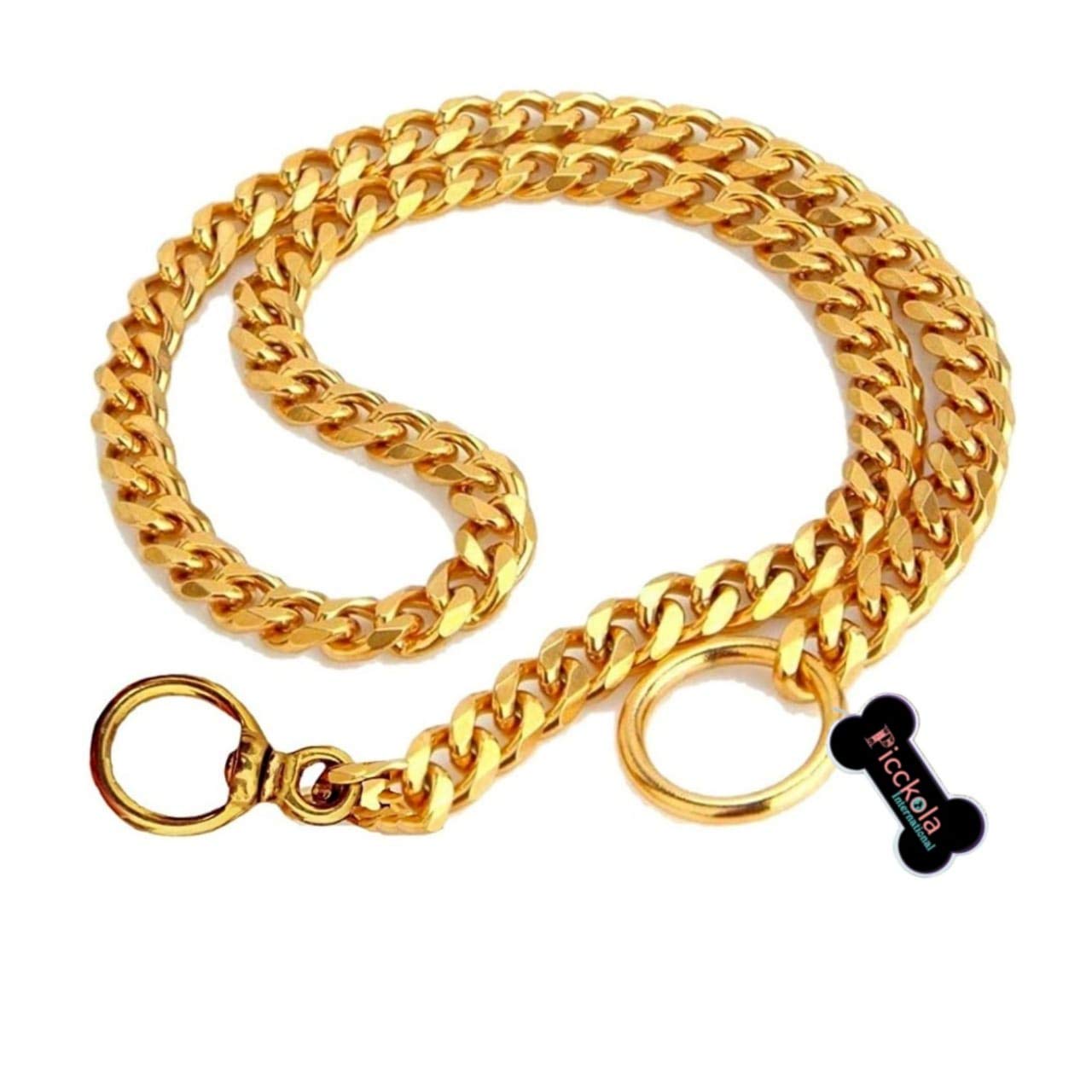 Picckola International Pure Brass Choke Chain for Dogs, Dog Collar Chain (Collar Size 28 Inch, No.8) (B08K3MNTPJ) Amazon Price History, Amazon Price Tracker