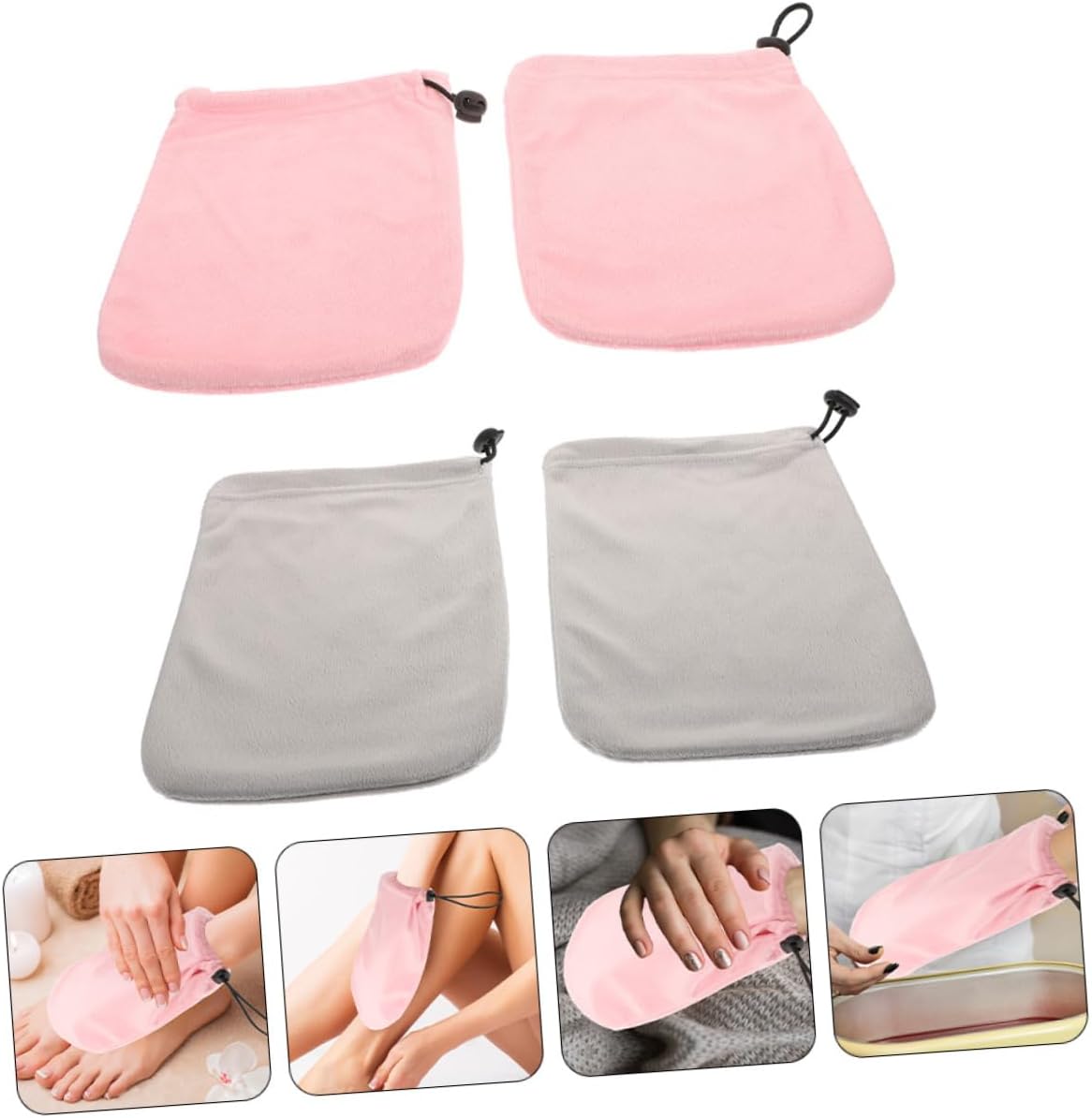 2pairs Paraffin Wax Gloves Moisturizing Mitts Gloves for Hand Moisturizing