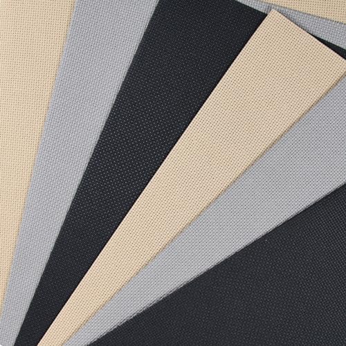 Image of KCS 4 /6 pc of 12 inch x 18 inch (30cmx45cm) 18CT Counted Cotton Aida Cloth Cross Stitch Fabric (6 pc, Khaki+Medium Grey+Black)