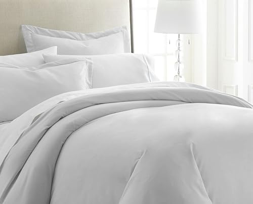 ienjoy Home - Juego de funda de edredón y funda de almohada de 3 piezas, de lujo, doble cepillado, King