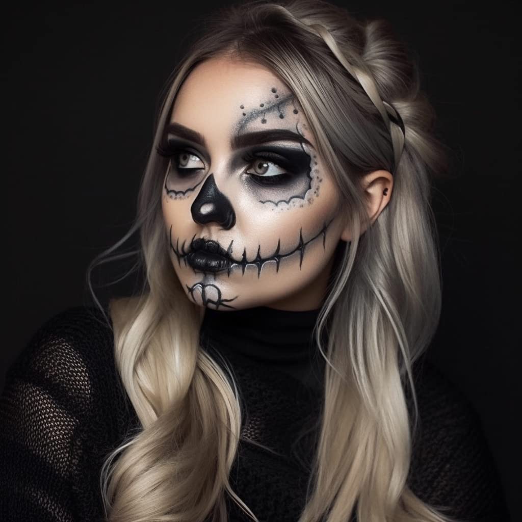 Face and Body Paint (water-based)– (30gm)Non-Toxic High-Quality Paint for Children and Adults Halloween Makeup, Costumes, Festivals (Black & White)