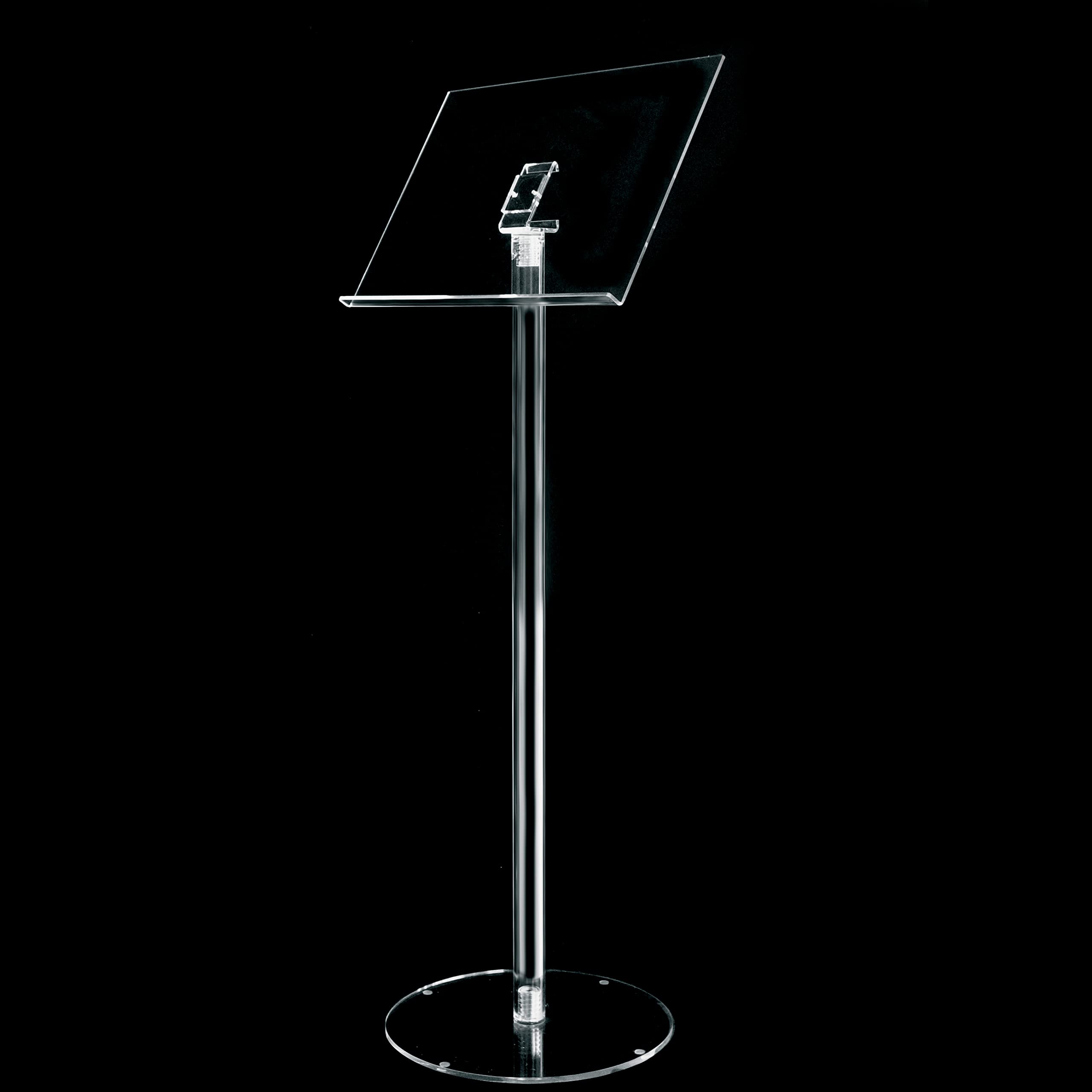 Danieli | Espositore Pubblicitario da Terra a Leggio con Reggilibro Formato A3 Orizzontale Aperto. Espositore Completamente in Acrilico Trasparente per Brochure, Depliant, Cataloghi e Menu