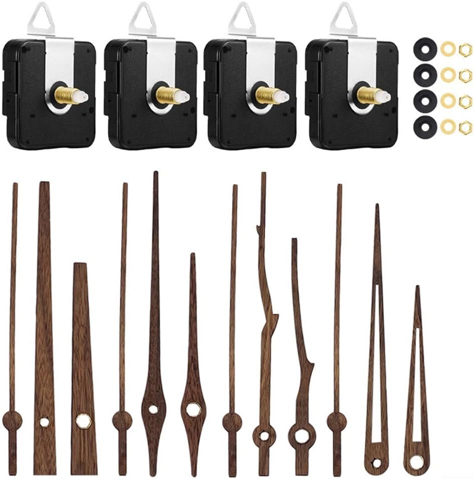 Quartz Clock Movement Kit with -Silent Scanning Mechanism, High-Torque Long Shaft Wall Clocks, DIY Replacement Parts with Multiple Hand Sets – Bedrooms & Offices