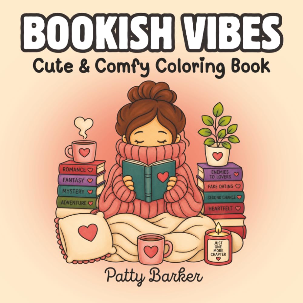 Bookish Vibes: 50 Bold & Easy Coloring Pages for Book Lovers | Color Test Pages Included (Bookish Coloring)