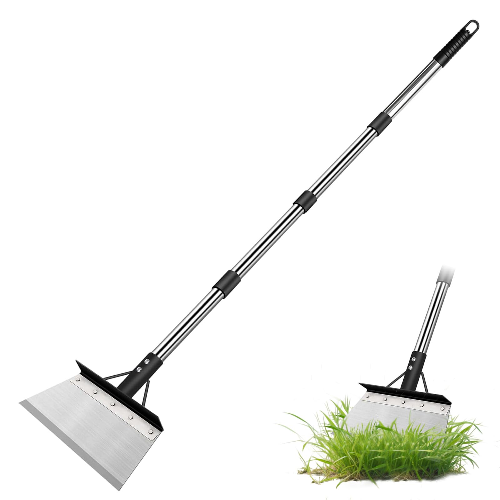 Multifunctional Garden Shovel, Adjustable Weed Remover tool, Outdoor Cleaning Shovel for Patio and Yard, Garden Spade for Moss Removal, Ice Scraper, Soil Digger, 165 cm Long Handle Scraper