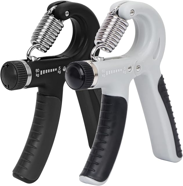 FYY 2PCS Hand Grip Strengthener Exerciser, Adjustable Resistance 5-60 kg (11-132 lbs) Hand Grip Strength Trainer for Training