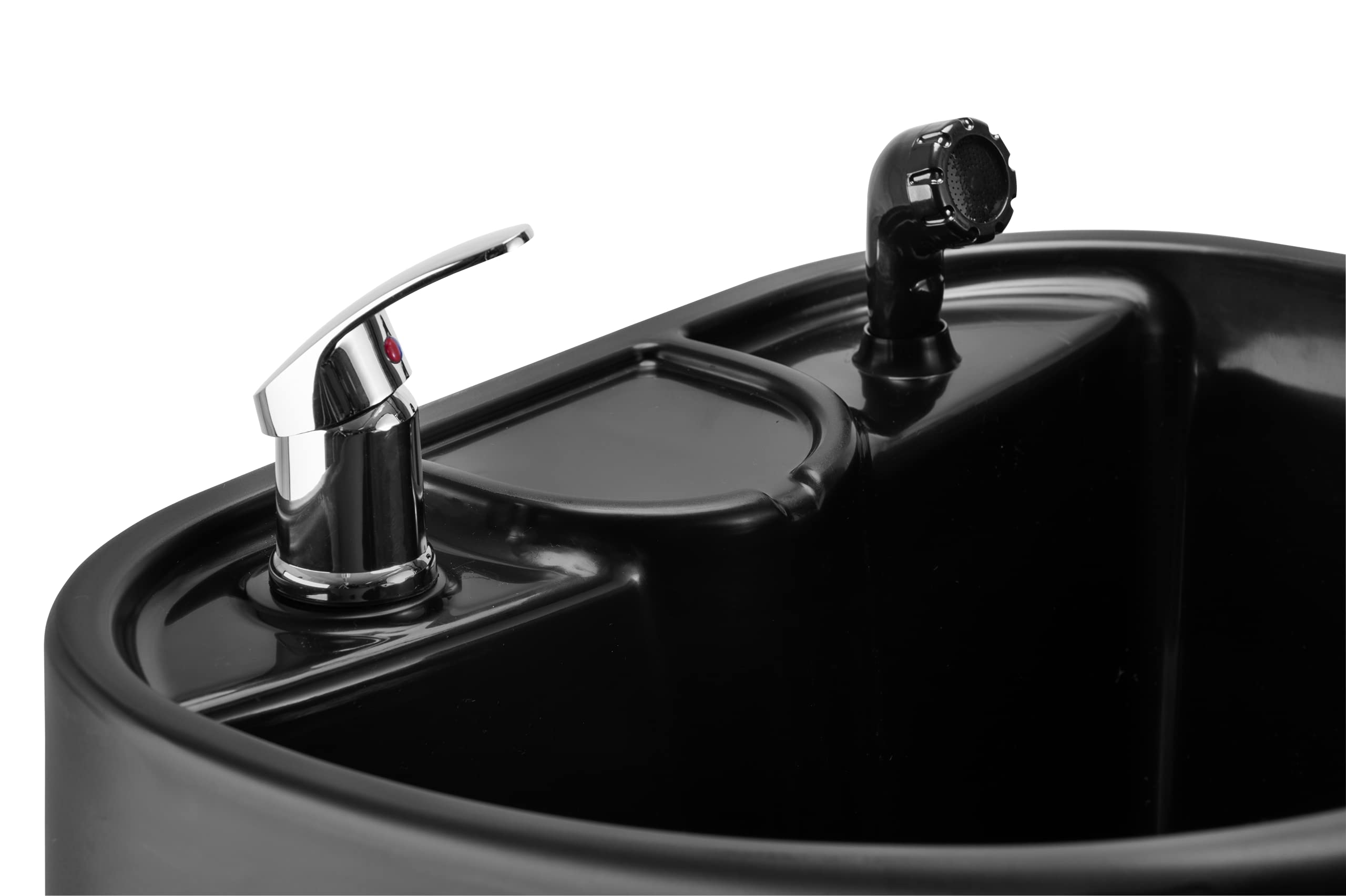 DOMPEL Lavacabezas Reclinable CHAMP de POLIPROPILENO con Sillones - Silla Peluquería Barberos - MADE IN BRASIL - MODELO EXCLUSIVO NEGRO/GRIS