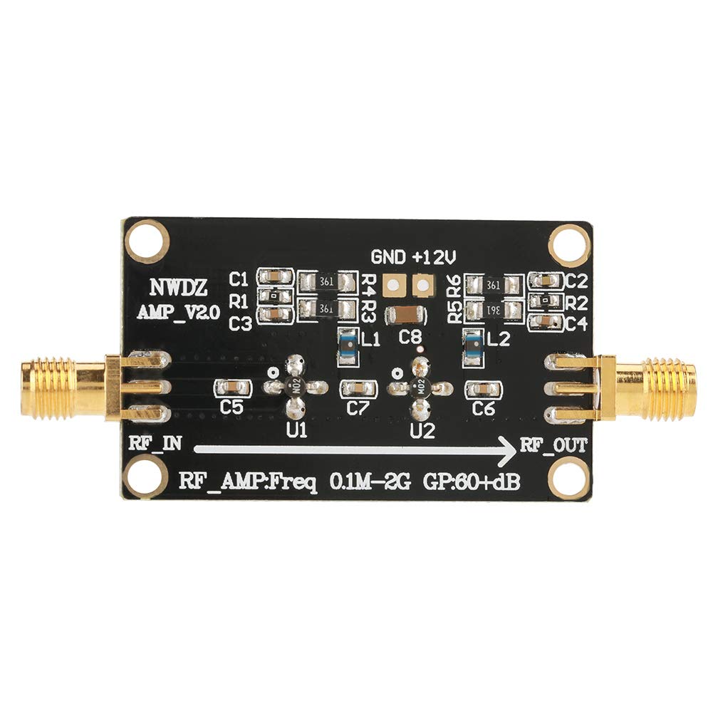 LNA 0.1M-2G 60db Módulo Amplificador de Banda Ancha Rf Alta Ganancia Bajo Ruido Bajo Consumo de Energía Amplificador Amplificación de Banda Ancha de Dos Etapas Amplificador de Banda Ancha LNA