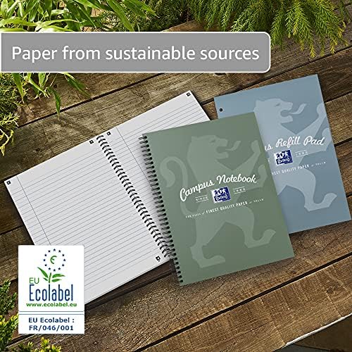 Oxford Campus, A5+ Card Cover, Pack of 3, Wirebound Notebook, 140 Pages, Assorted Metallic Colours