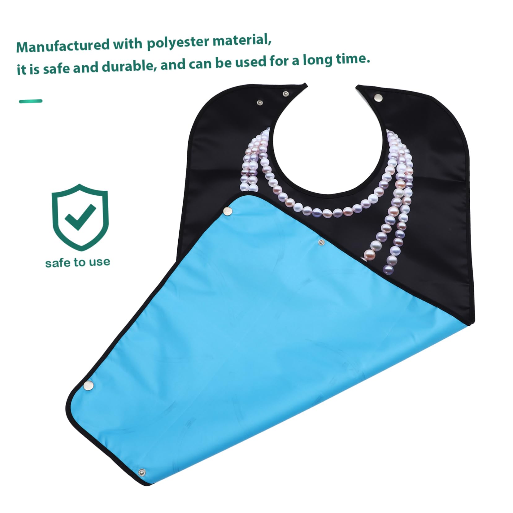CALLARON 2 Stück-pack Esslätzchen für Erwachsene und Senioren Waschbar aus Polyester mit Verstellbarem Kleider­schutz für Mahlzeiten und Trinkzeiten Schwarzes Design