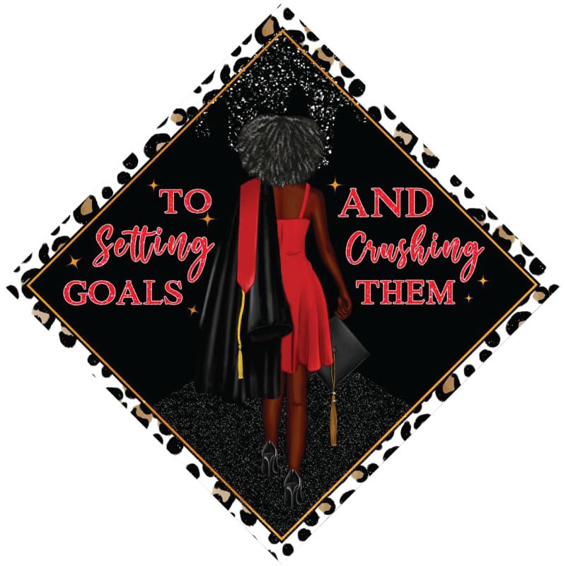 to Setting Goals and Crushing Them Grad Cap Topper, Graduation Cap Decor, Graduation Cap Decorations by Tassel Toppers