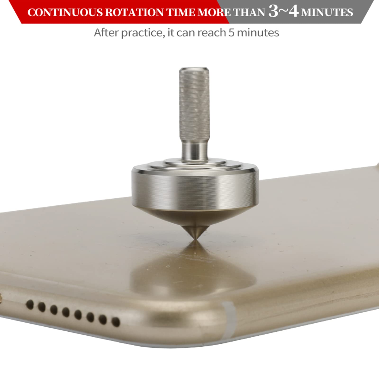 Mini Metal Spinning Top, Funny Desktop Gyro, Kill Time Reduce Stress ADHD Toys, Perfect Balance, Precision CNC Machined from A Solid Block of 304 Stainless Steel (Silver Style 2) - Image 3