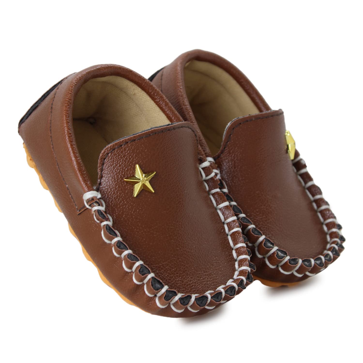 Neska Moda 12 To 18 Months Baby Boys Synthetic Leather Baby Loafer Booties (Brown) -BT1307 (B0B34DBM3J) Amazon Price History, Amazon Price Tracker