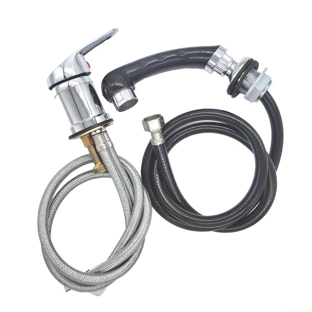 Rubinetto miscelatore e doccetta, rubinetto per parrucchiere, rubinetto per letto perforato, tubo da 120 cm, doccetta estraibile per lavare la sedia