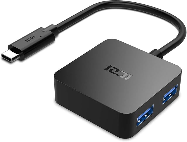 USB C to USB Hub, ICZI USB C Splitter 1 to 4 USB 3.0 Ports Adapter for Laptops, Thunderbolt 3, MacBook pro 2019/2018/2017, ChromeBook Pixel, OTG Type C Cellphone