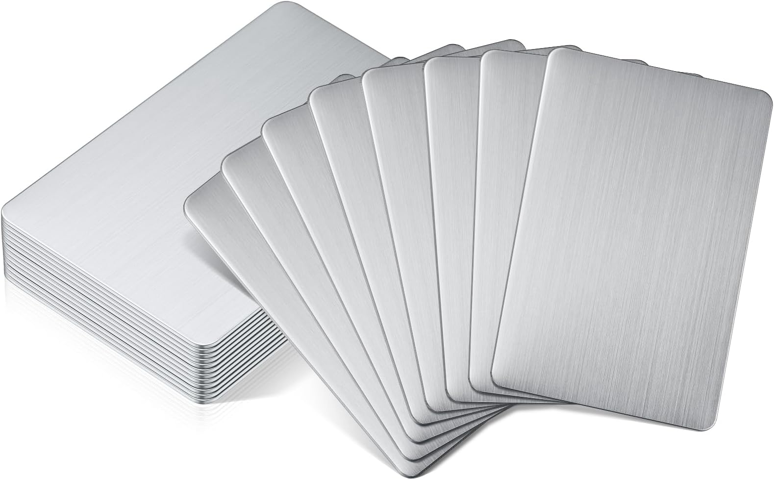 12 Pieces 304 Stainless Steel Metal Business Card Stock, 86 x 54 mm (0.8 mm)
