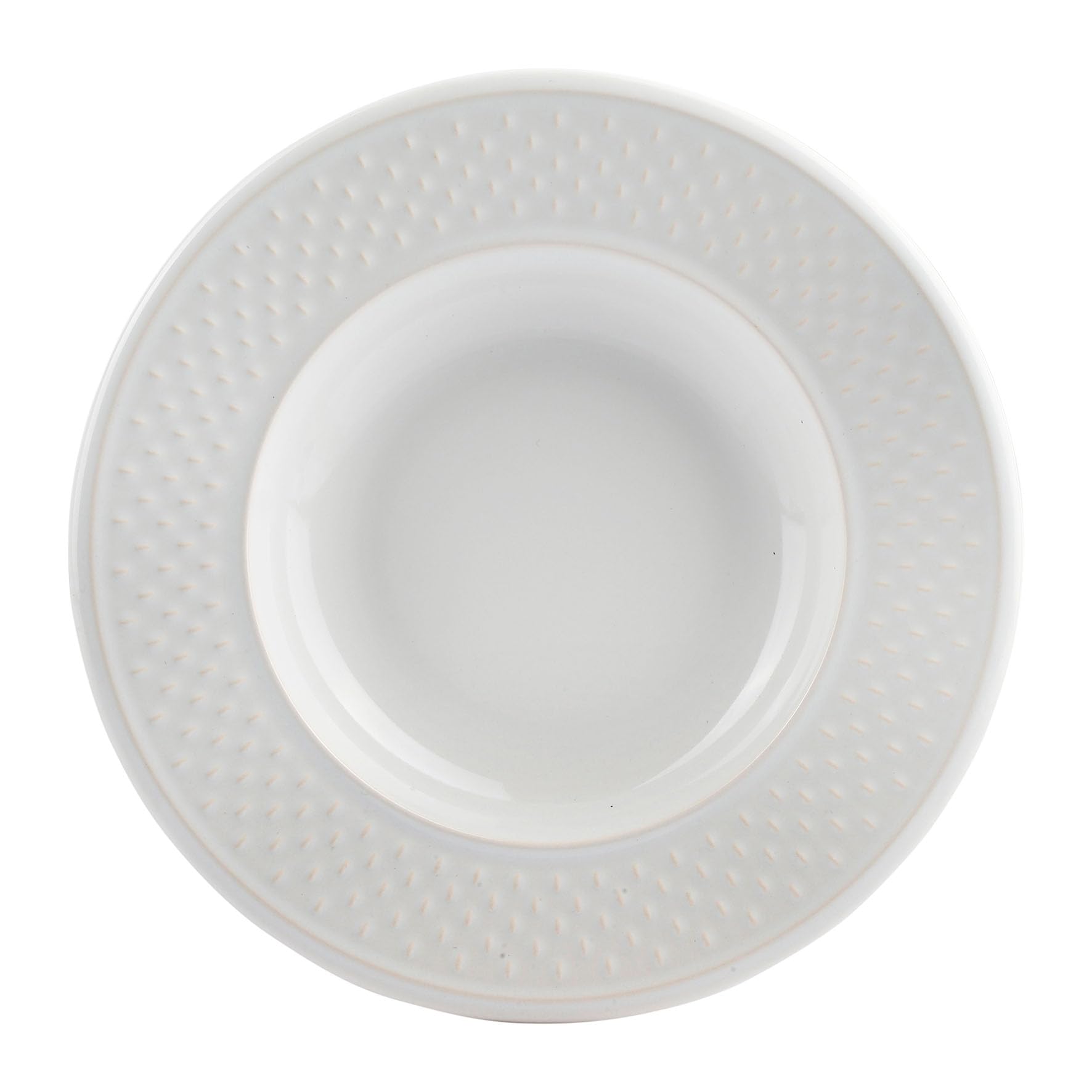 Genevieve Lethu 545286 - Juego de 6 platos hondos (grano de arroz, loza blanca, diámetro de 22,5 cm)