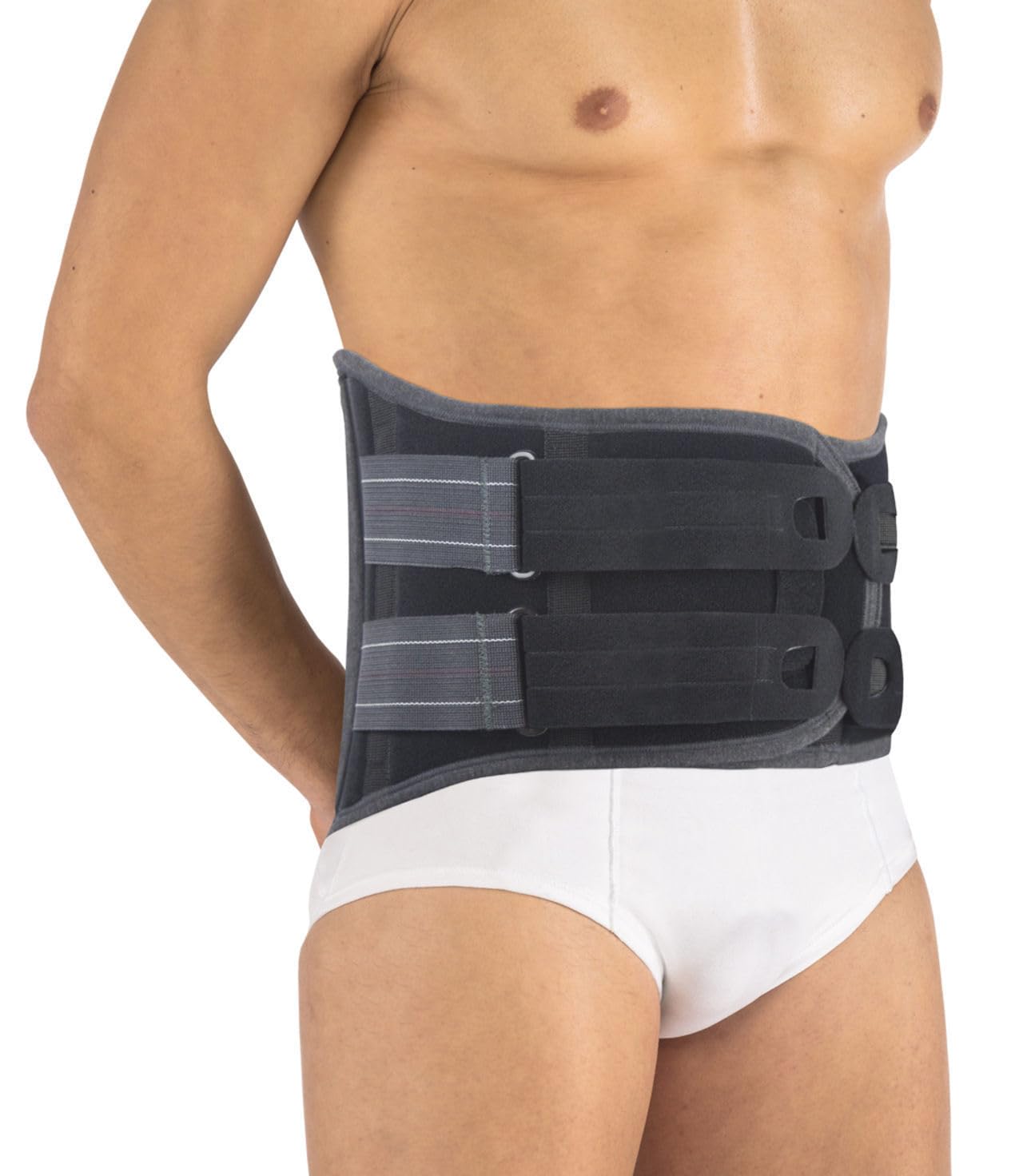 PAVIS – Corsetto Lombosacrale Basso - 4 Tiranti per Regolare Tensione nelle Aree – Taglia: L – Per Lombalgia, Lombosciatalgia, Post-Intervento – Traspirante e Facile da Regolare – Made in Italy