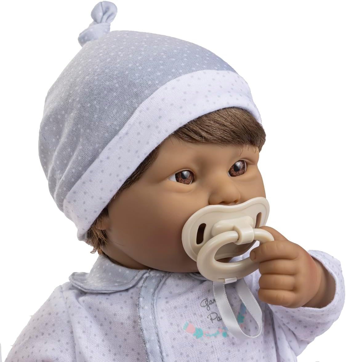 JC Toys 16" Soft Body Baby Doll with Down Syndrome/Brown Hair/Magic Milk Bottle/Realistic & Inclusive