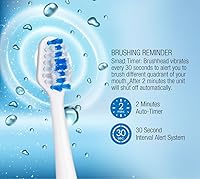 Vista 6 de Pursonic S420 cepillo dental sónico recargable de alta potencia con 12 cabezas de cepillo y cargador de almacenamiento., Rojo