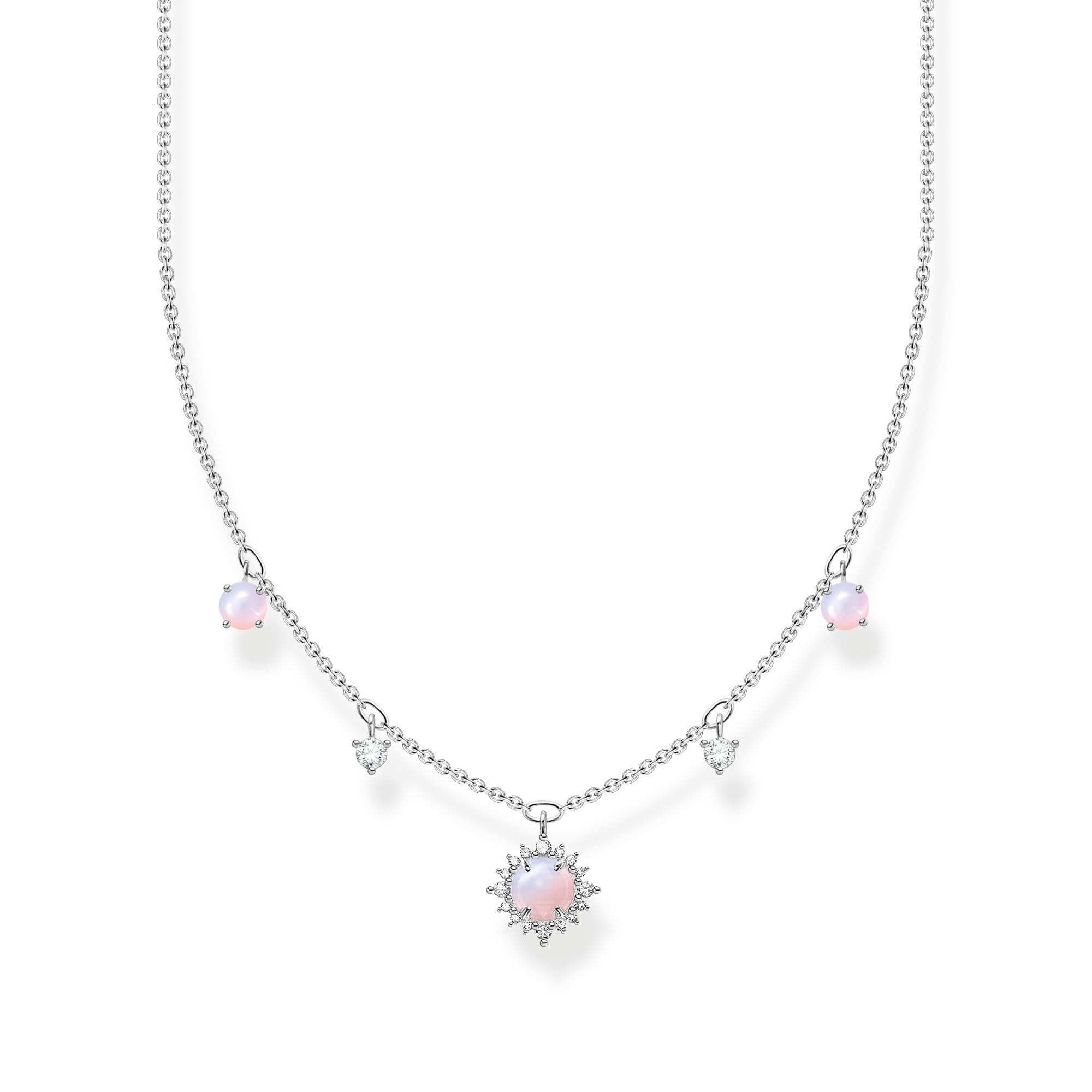 THOMAS SABO Kette Vintage Opal-Imitation rosa schimmernd 925 Sterlingsilber