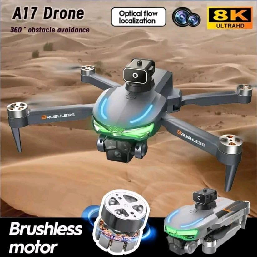 Image of Amitasha A17 Remote Control Drone with Dual Camera 4k 1080p Wi-Fi Selfie Gesture RC Obstacle Avoidance Drone One Key Takeoff & Landing 2 x 600mAh Battery