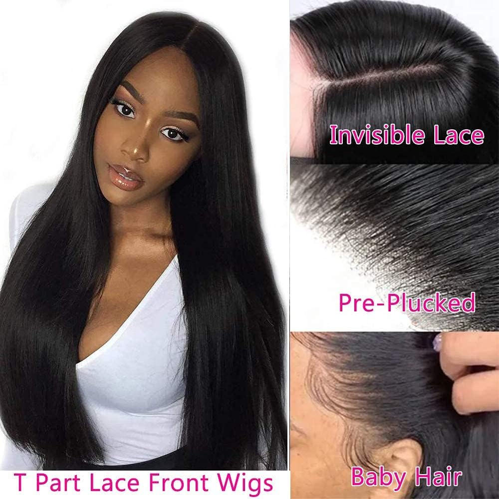 20 INCH Straight Lace Front Wigs Human Hair Pre Plucked 13x1x4 Lace Frontal Wigs Human Hair 150% Density Frontal Wigs for Women - Image 3
