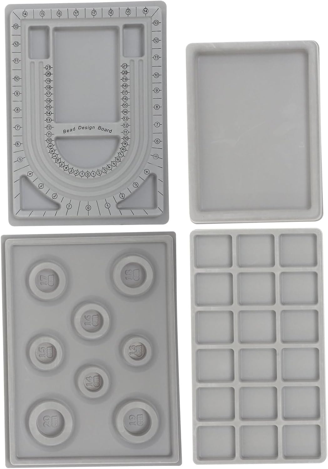 Tofficu 4pcs Bead Board Jewelry Design Tray Bracelet Necklace Organizer for Easy Beading Crafts for Sorting and Measuring Beads